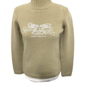 Vintage rare ESPRIT Sports Knit  Turtleneck Sweater with side zipper Size M